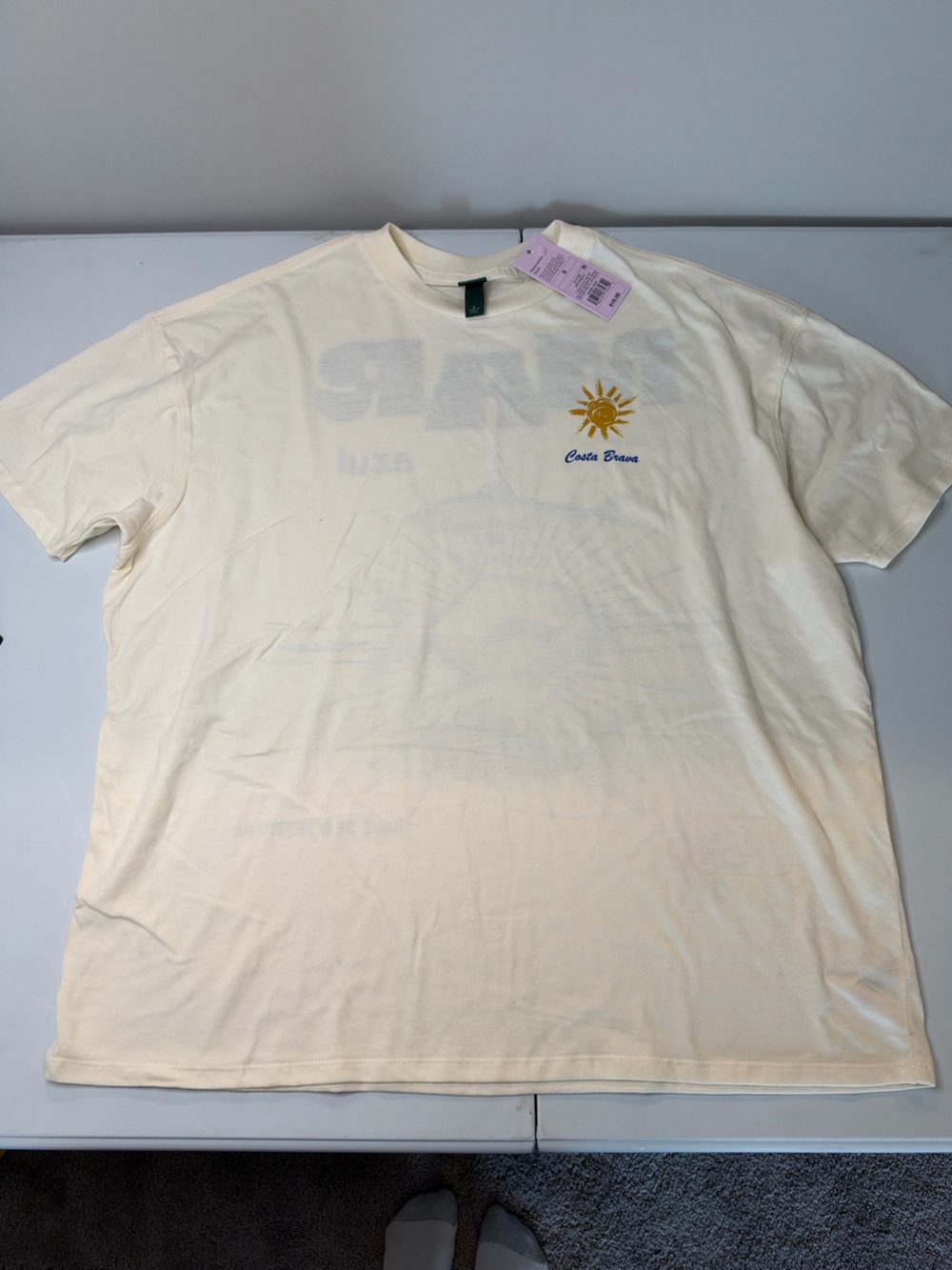Target Cream Short-Sleeve Tee with Yellow Sun Graphic
